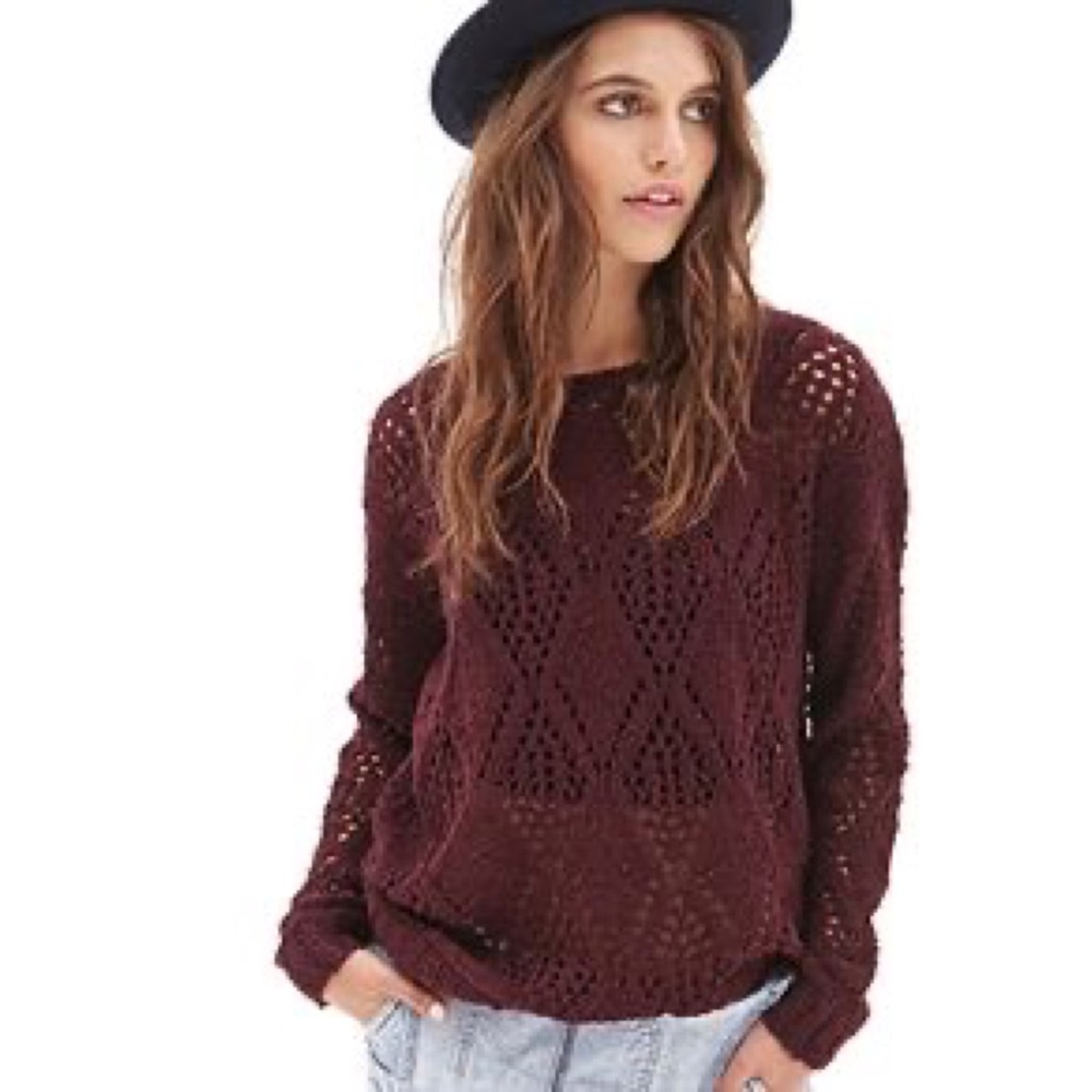 Open Knit Weave Crochet Holey Sweater